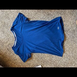 Blue under armor short sleeve gym top